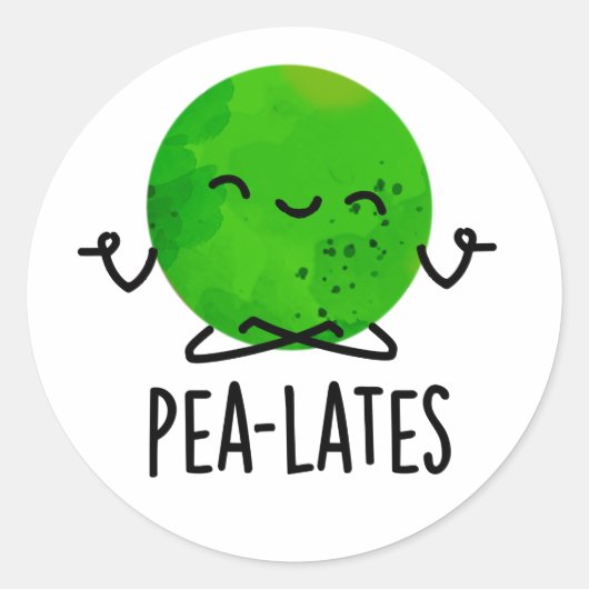 Pea-lates Funny Pilates Pea Pun Ronde Sticker (Voorkant)