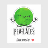 Pea-lates Funny Pilates Pea Pun Sticker (Vel)
