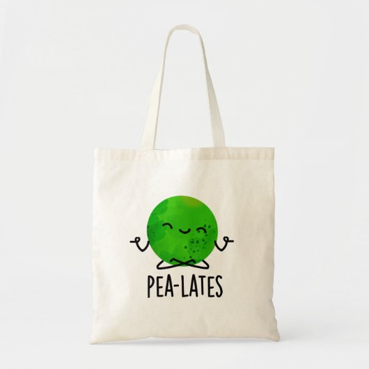 Pea-lates Funny Pilates Pea Pun Tote Bag (Voorkant)