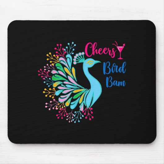 Pea Mahjong Cheers Bird Bam Chinese Mah Jong Wine Muismat (Voorkant)