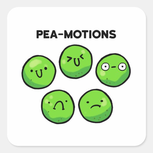 Pea-motions Funny Vegetable Pun Sticker (Voorkant)