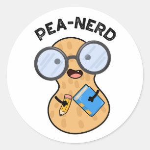 Pea-nerd Grappige Nerd Pinda Pun Ronde Sticker