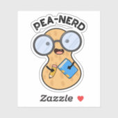 Pea-nerd Grappige Nerd Pinda Pun Sticker (Vel)