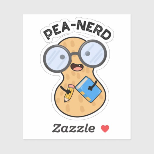 Pea-nerd Grappige Nerd Pinda Pun Sticker (Vel)