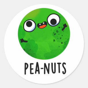 Pea-noten Funny Crazy Pea Pun Ronde Sticker