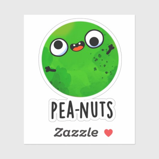 Pea-noten Funny Crazy Pea Pun Sticker (Vel)