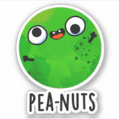 Pea-noten Funny Crazy Pea Pun Sticker (Voorkant)