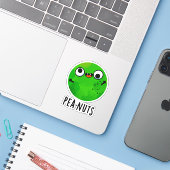 Pea-noten Funny Crazy Pea Pun Sticker (Laptop met iPhone)