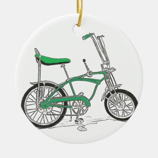  Pea Picker Green Sting Ray Bike-fiets Keramisch Ornament (Voorkant)