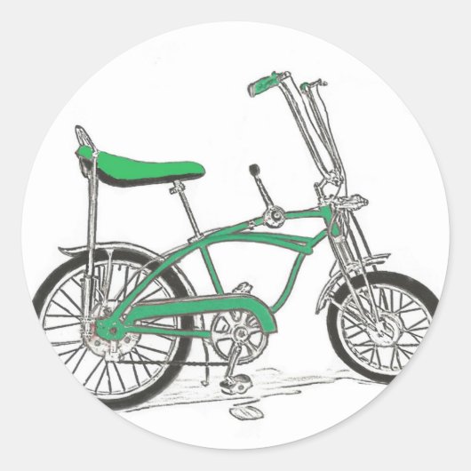 Pea Picker Green Sting Ray Bike-fiets Ronde Sticker (Voorkant)