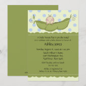 Pea Pod Baby Baby Baby Shower Invitaties Kaart (Voorkant / Achterkant)