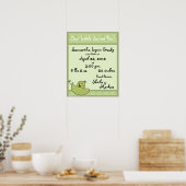 Pea Pod Baby Geboorte Informatie Poster (Keuken)