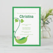 Pea Pod Baby Girl Baby shower Uitnodiging (Staand voorkant)