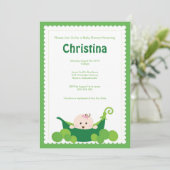 Pea Pod Baby Girl Baby shower Uitnodiging (Staand voorkant)