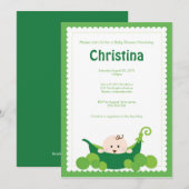 Pea Pod Baby shower Uitnodiging (Voorkant / Achterkant)