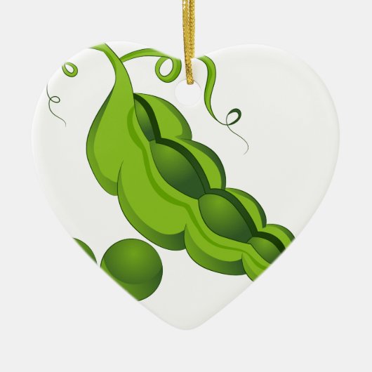 Pea Pod Cartoon Keramisch Ornament (Voorkant)