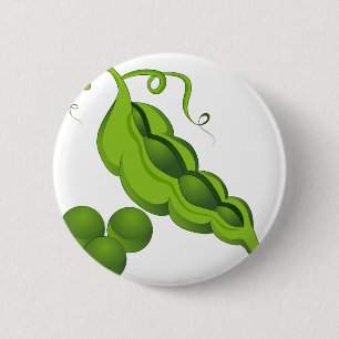 Pea Pod Cartoon Ronde Button 5,7 Cm
