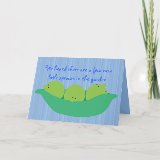 Pea Pod Pals Nieuwe Baby Boys Gefeliciteerd Kaart (Voorkant)