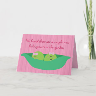 Pea Pod Pals Nieuwe Baby Girls Gefeliciteerd Kaart