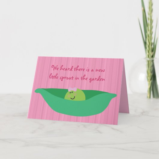 Pea Pod Pals Nieuwe Baby Meisje Gefeliciteerd Kaar Kaart (Voorkant)