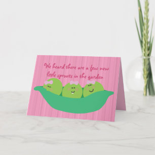 Pea Pod Pals Nieuwe Baby Meisjes Gefeliciteerd Kaa Kaart