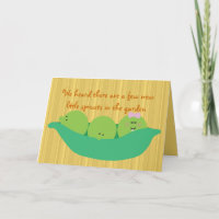 Pea Pod Pals Triplet Baby's Gefeliciteerd Kaart