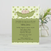 Pea Pod Twin Boy or Girl Baby Shower Invitations Kaart (Staand voorkant)