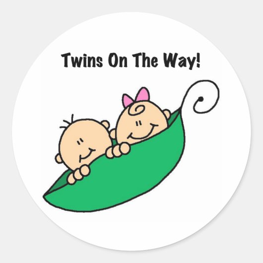 Pea Pod Twins op de weg Ronde Sticker (Voorkant)