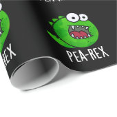 Pea Rex Funny Dinosaur Veggie TRex Pun Dark BG Cadeaupapier (Rol Hoek)