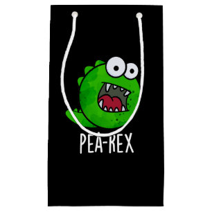 Pea Rex Funny Dinosaur Veggie TRex Pun Dark BG Klein Cadeauzakje