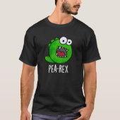 Pea Rex Funny Dinosaur Veggie TRex Pun Dark BG T-shirt (Voorkant)