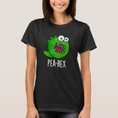 Pea Rex Funny Dinosaur Veggie TRex Pun Dark BG T-shirt (Voorkant)