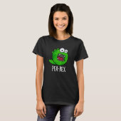 Pea Rex Funny Dinosaur Veggie TRex Pun Dark BG T-shirt (Voorkant volledig)
