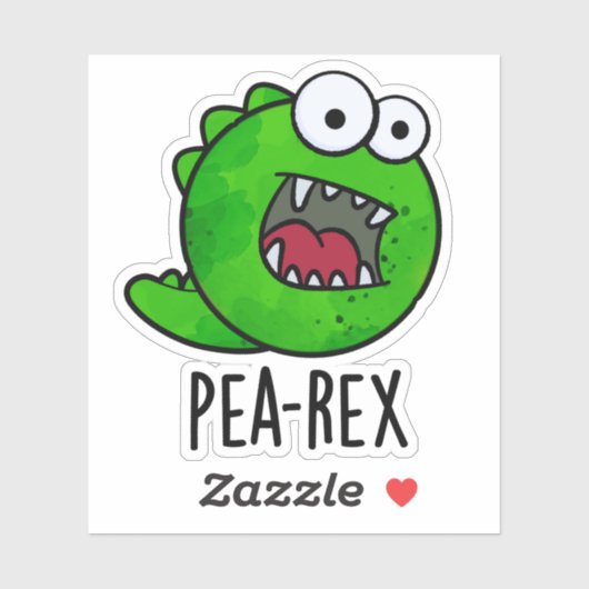 Pea Rex Funny Dinosaur Veggie TRex Pun Sticker (Vel)