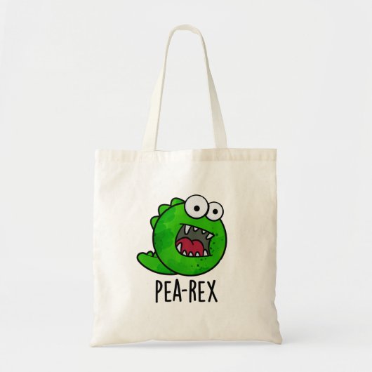 Pea Rex Funny Dinosaur Veggie TRex Pun Tote Bag (Voorkant)