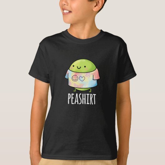 Pea Shirt Funny Veggie Pea TShirt Pun Dark BG (Voorkant)