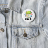 Pea Shirt Funny Veggie Pea TShirt Pun Ronde Button 5,7 Cm (In situ)
