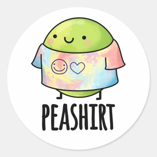 Pea Shirt Funny Veggie Pea TShirt Pun Ronde Sticker (Voorkant)