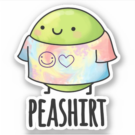 Pea Shirt Funny Veggie Pea TShirt Pun Sticker (Voorkant)