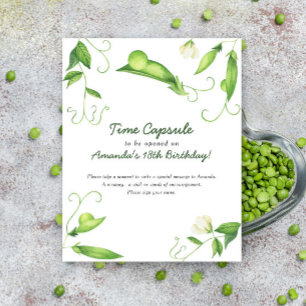 Pea Time Capsule 1e verjaardag genderneutraal Poster