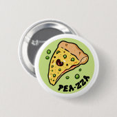 Pea-zza Schattigee Pizza Groentepun Button Pin (Voorkant /achterkant)