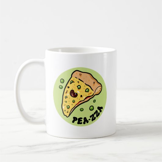 Pea-zza Schattigee Pizza Plantaardige Pun Mok (Links)