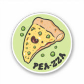 Pea-zza Schattigee Pizza Plantaardige Pun Sticker (Voorkant)