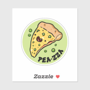 Pea-zza Schattigee Pizza Plantaardige Pun Sticker