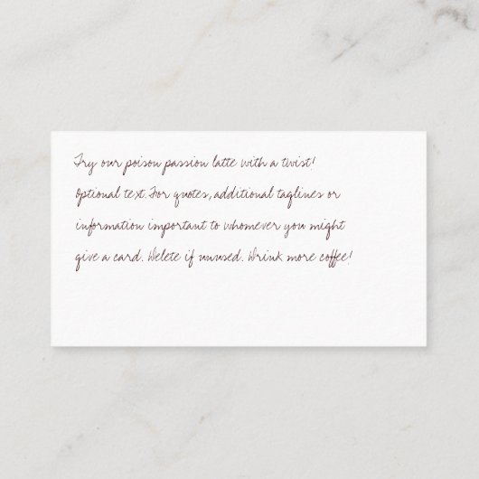 Peaberry Coffee Drink Punch Card Klantenkaartje (Achterkant)