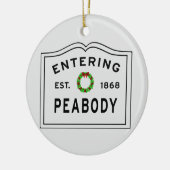 Peabody, MA Holiday Wreath Ceramic Ornament (Links)