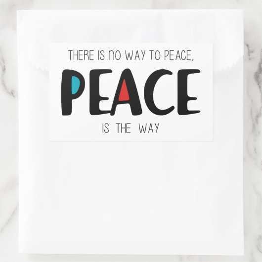 Peace 2 rechthoekige sticker (Tas)