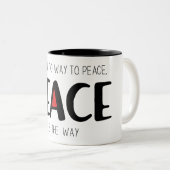 Peace 2 tweekleurige koffiemok (Voorkant rechts)