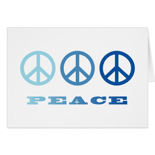 Peace 3-symbolen (blauw) (Voorkant Horizontaal)
