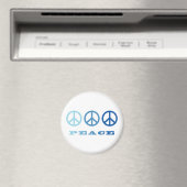 Peace 3-symbolen (blauw) magneet (Insitu (Vaatwasser))